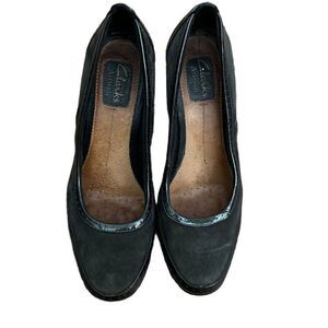 Clarks artisan 7n cute small heels black suede